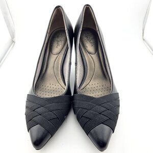Life Stride Black Woven Heels